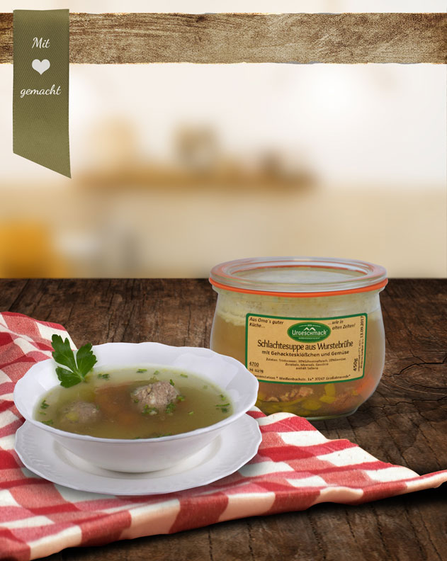 Schlachtesuppe aus Wurstbrühe Schlachtesuppe aus Wurstbrühe