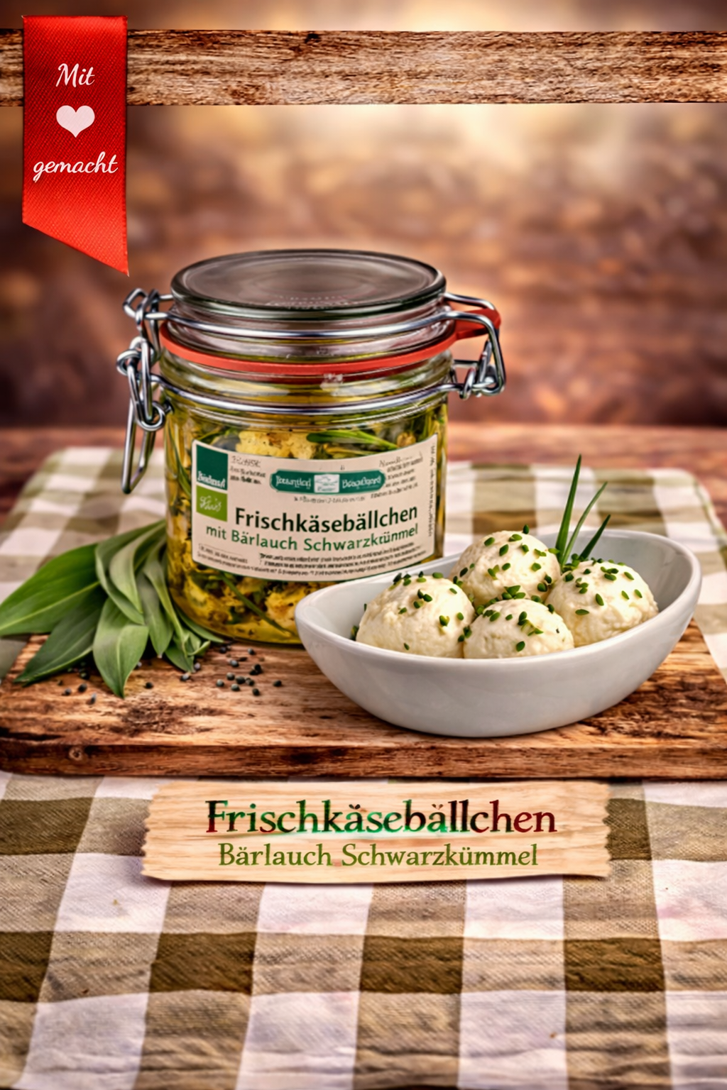 Frischkäsebällchen *Bärlauch-Schwarzkümmel