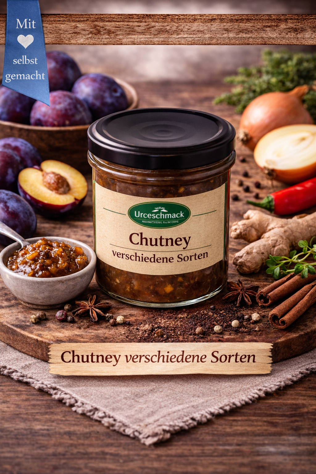 Chutney,verschiedene Sorten