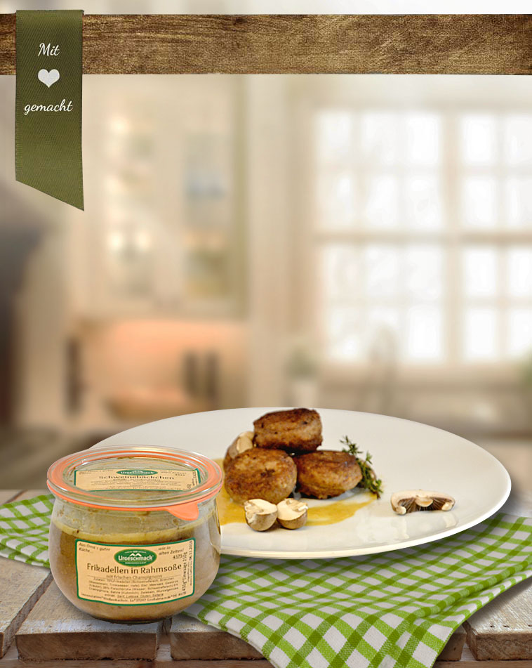Frikadellen in Champignonrahmsoße Frikadellen in Champignonrahmsoße