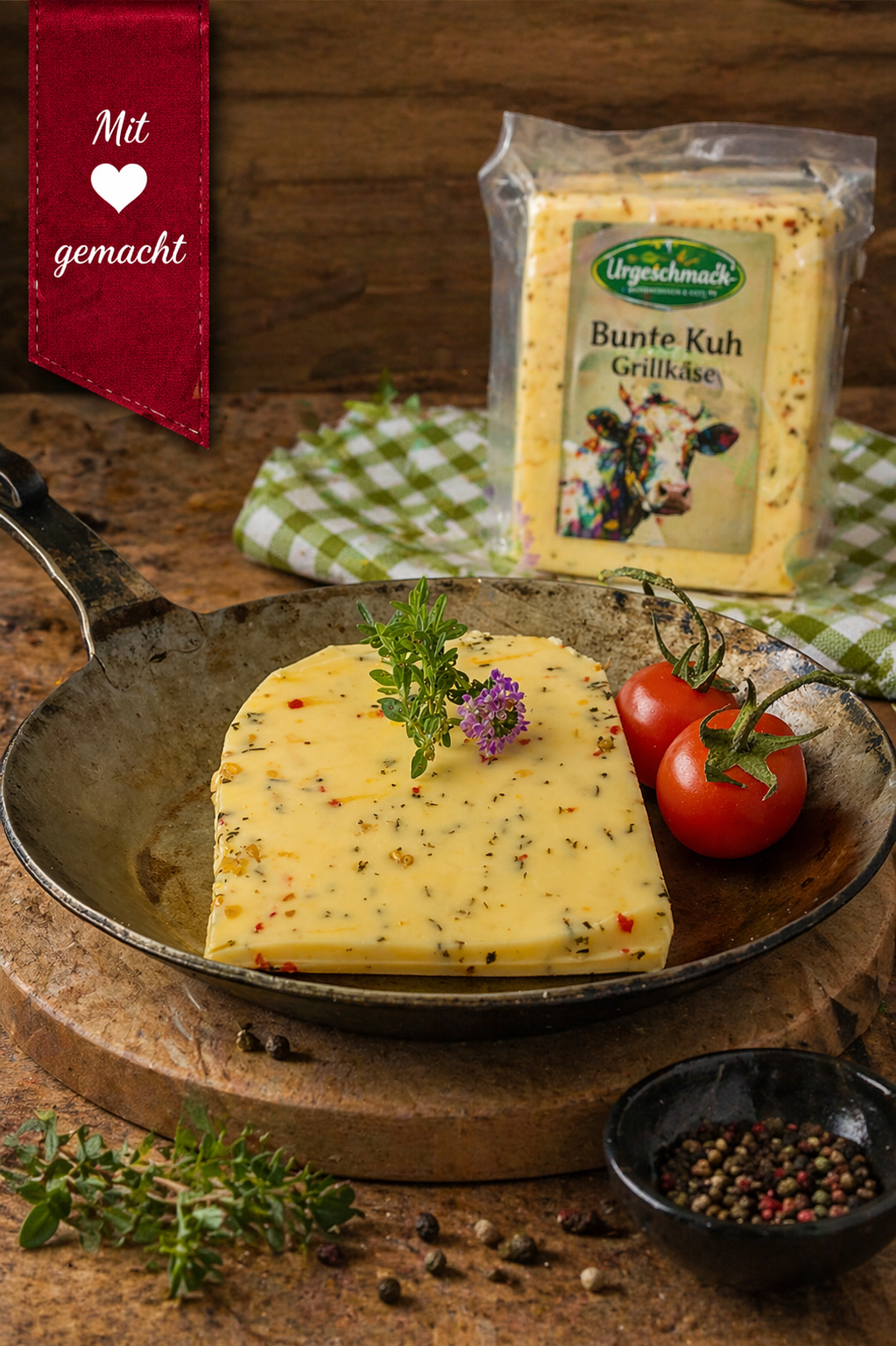 Bunte Kuh" - Grillkäse
